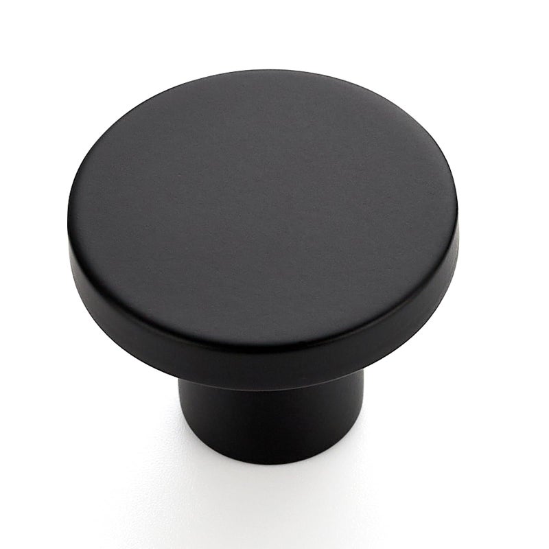 Ravinte 1 Pack Cabinet Knobs Black Kitchen Cabinet Knobs Round Dresser Drawer Knobs Matte Black Drawer Pulls Closet Door Knobs 1-1/5 Inch - Image 1